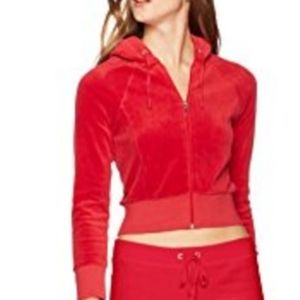 Juicy Couture Velour Jacket Gothic Logo Red